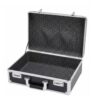 FashionCha Aluminum Storage Case Lock Box Organizer Briefcase Holder with Digit Code and Portable Design suitable for home use office organization travel, Black, M P-lock