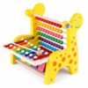 FashionCha Colorful Wooden Bead Deer-Shaped Activity Toy Counting for Young Children