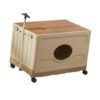 FashionCha Rolling Cart with Wheels Foldable Utility Cart Multipurpose Trunk Storage Bin Shopping Carts with Handle for Toys Teachers, Brown