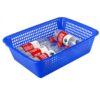 FashionCha Storage Basket Polypropylene Storage Bin Compact Organizer Portable Structure Multipurpose Use Suitable for Home Office Garage , Blue