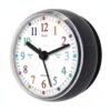 FashionCha Suction Clock Waterproof Wall Clock Shower Clock with Strong Suction Cup Colorful Dial for Time Teaching Suitable for Kitchen Classroom Dorm Office, Dark Grey, Study Time A