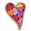 FashionCha Wooden Blocks Heart Shaped for Early Education Decor, Rainbow Colors, Wood Blocks, Pink Heart Blocks