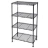 fautostary 4-Tier Wire Shelving 19.7" Adjustable Black Storage Rack