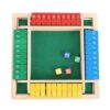 Fawfose Shut The Box Game Wooden Board with 8 Dices Beech Wood Shut The Box Dice Game for 2 to 4 Players for Family Travel Gatherings