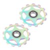 Fawfose Wheel Aluminum Alloy Bike Derailleur Pulley for 8 9 10 11 Speed Rear Gear Bearing Set Guide Roller for Mountain Road Bike Riders with 2 Pulleys and 8 Accessories