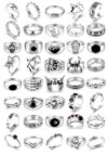 FAXHION Vintage Silver Rings for Women Men, 40PCS Gothic Y2K Jewelry Set