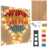 FayinLuna DIY Hot Air Balloon String Art Kit for Adult Beginners, LED Light & Rhinestone Border Complete Nail Thread Craft Set, Handmade Wall Decor, Birthday Christmas Wedding Gift