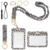 Fayoo Scrunchie Lanyard with ID Badge Holder for Women - Leopard Print