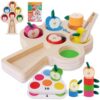 FCSONU Toddler Montessori Toys for 2 3 Year Old, Clip Apple Matching Game | Color Sorting Toys, Kid Preschool Learning Toys Fine Motor Skills Toys, Sensory Toy Christmas Birthday Gifts for Boys Girls