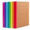 feela 16 Pack Composition Notebooks Bulk, Kraft Cover Lined Blank College Ruled Composition Travel Journals with Rainbow Spines For Women Students Business, 60 Pages, 8.3”x 5.5”, A5, 8 Colors