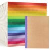 feela 48 Pack Composition Notebooks Bulk, Kraft Cover Lined Blank College Ruled Composition Travel Journals with Rainbow Spines For Women Students Business, 60 Pages, 8.3”x 5.5”, A5, 16 Colors