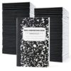 feela 70 Pack Mini Composition Notebook Bulk, Cute Pocket Composition Note Pad, Small Journal Notebooks for Students College School Supplies, 4.5" X 3.25", Narrow Ruled, Black Marble Covers