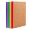 feela 8 Pack Composition Notebooks Bulk, Kraft Cover Lined Blank College Ruled Composition Travel Journals with Rainbow Spines For Women Students Business, 60 Pages, 8.3”x 5.5”, A5, 8 Colors
