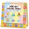 Feelings Chart for Kids, Emotional Regulation Tools for Kids, How Do You Feel Today Emotions Chart for Toddlers 2-4 Years, Big Feelings Deck Wheel, Autism Friendly Flip Book