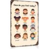 Feelings Emotion Chart Aluminum Metal Sign 8 x 12 Inch