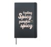 Feeling Spicy Pumpkin Spicy Funny Autumn Leaves Fall Y'all Hardcover Journal, Black