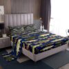 Feelyou Bass Fish Bed Sheets Set Full Size Fishing and Hunting Fitted Sheet Rustic Cabin Country Decor Bedding Set, 1 Fitted Sheet + 1 Flat Sheet + 2 Pillowcases