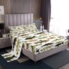 Feelyou Bass Fish Bed Sheets Set King Size Fishing and Hunting Fitted Sheet Rustic Cabin Farm Decor Bedding Set, 1 Fitted Sheet + 1 Flat Sheet + 2 Pillowcases
