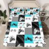 Feelyou Dirt Bike Bedding Fitted Sheet Extreme Sports Bedding Sheets for Kids Boys Girls Racing Motocross Rider Bed Sheet Set Motorcycle Bed Cover 1 Bed Sheet Set with 2 Pillowcases Full Size