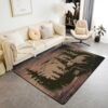 Feelyou Hunting Bear Area Rug 3x5, Bear Living Room Rugs for Kids Wild Bear Decorative Rug Kids Bear Indoor Floor Mat Non-Slip