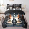 Feelyou Kids Chess 7 Piece Bedding Set Queen Size, Boys Girls International Chess Comforter Set with Sheets Bed Set Includes Comforter, Sheet Set, Pillowcases & Pillow Covers - Super Soft Breathable