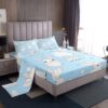 Feelyou Kids Rabbit Sheet Set Cute Rabbit Heart Bed Sheets for Boys Girls Watercolor Cartoon Wild Animal Decor Bed Set Blue Sheets Bedroom Collection 3Pcs Twin Size