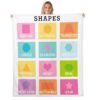 Feelyou Kids Shapes Fleece Throw Blanket Educational Sherpa Blanket Boys Girls Preschool Plush Blanket for Bed Sofa Couch Learning Teens Bedroom Decor 40"x50"