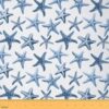 Feelyou Starfish Beach Fabric By The Yard, Coastal Beach Ocean Theme Upholstery Fabric for Chairs,Ocean Marine Nautical Sea Creatures Decorative Soft Flannel, 1 Yard, Teal Blue