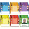 Feifeiya 36 Pcs Kids Photo Nameplates for Desk Kids Name Tags Labels Stickers with Photo Space Self-Adhesive Labels Bulletin Board Colorful Classroom Decoration for Desk Bins Cubbies Office (Kids)