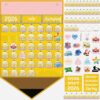Feifeiya Pencil Calendar Pocket Chart with 82 Activity Cards Classroom Learning Circle Time Calendar Teacher Daily Schedule Pocket Chart for Classroom Homeschool Preschool Office Supplies