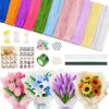 FeisDa 1100 Pcs Pipe Cleaner Flower Kit Bulk, 12in x 8mm Chenille Stems