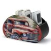FekiLoot PU Remote Control Holder, Desktop Organizer with 5 Compartment
