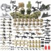 Feleph Military Weapons Set Army Gear Includes Camouflage Night Vision Helmets, E.O.D. Suits, Shields Robot Dog, Drone, Building Block Toys for Kids 4+, Compatible with Major Brick Figures
