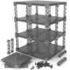 Feleph Multi-Floor Parking Garage Building Blocks Set for Cars Display, 18PCS Plates 16x16 with Pin Holes and Triangular Support Girders, City Construction Site Parts Compatible with Major Bricks