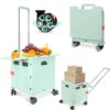 FELICON SELORSS Folding Utility Cart Portable Rolling Crate Handcart-Green