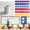 FeliPlan Bulletin Board Borders 7 Roll of Scalloped Classroom Borders for Bulletin Board