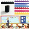 FeliPlan Bulletin Board Borders Colorful and Black Classroom Borders for Bulletin Board