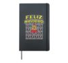 Feliz Navidad Ugly Christmas Shirt Spain Flag Spaniard Tree Hardcover Journal, Black