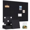 Felt Bulletin Board 48"x36" Large - Cork Board Alternative, 12-Pack Felt Wall Tiles with 70 Adhesive Tabs & 35 Pushpins, Pin Board for Home Office Decor, Black
