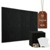 Felt Bulletin Board for Wall Decor 48" * 36”, 12 Pack Bulletin Cork Board for Classroom, Office Decor, Home, Pin Boards Tiles Alternative with 60 Adhesive Tabs & 50 Pushpins (Black) - FURRELOR
