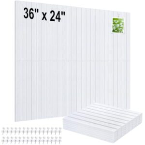 Felt Bulletin Board Tiles, Cork Boards for Walls, Poster Board, Removable Sound Absorbing Pin Board, Vision Board, Photo Display, Office Wall Decor, Home Office Classroom Pin Board, 6-Pack (White)