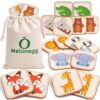 Felt Matching Game for Toddlers, Animal Montessori Toys Travel Toys for 2 3 Year Old, Memory Flash Cards for 2 3 Year Old, Soft Safe Preschool Educational Gifts for Boys Girls