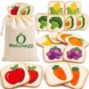 Felt Matching Game for Toddlers, Fruit Vegetable Montessori ToysTravel Toys for 2 3 Year Old, Memory Flash Cards for 2 3 Year Old, Soft Safe Preschool Educational Gifts for Boys Girls