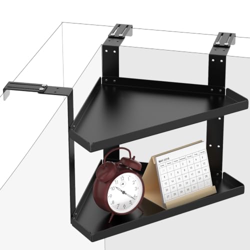 Fengone Office Cubicle Corner Shelf Adjustable Multi-Hole Flexible Cubicle Storage Shelf Organizer Accessories for Plant Display, Photo Frames, Book Storage, General Desk Organizer 11 * 8.5in(L*H)