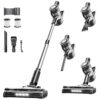 fenhua Cordless Vacuum Cleaner, Powerful Stick Vacuum Cleaner for Home with Rechargeable Battery, 6-in-1 Lightweight Handheld Vacuum, 45 Mins Runtime for Hardfloor & Carpets Pet Hair (Black)