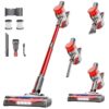 fenhua Cordless Vacuum for Home, Powerful Stick Vacuum Cleaner with Rechargeable Battery, 6-in-1 Lightweight Handheld Vacuum, 45 Mins Runtime for Hardfloor & Carpets Pet Hair