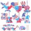 Fennoral 24 Pack 4th of July Craft Kit for Kids Make You Own Patriotic Poke in Art and Craft DIY for 250th Anniversary of USA Independence Day Classroom Activities Party Decoration