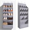 FENTEC 1 Pack Over-the-Door-Shoe-Organizers,Hanging Organizers with Large Pocket Shoe Holder Hanging Shoe Rack for Closet Shoe Organizer for Wall, Over Door Organizer with 15 Pockets Gray