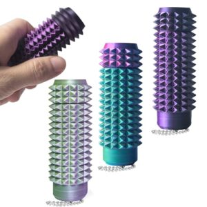 Fepucoy 3PC Little Ouchies Pain Stim Fidget, Extra Sharp Spiky Sensory Fidget for Adults, Help Relieve Stress, Anxiety, Tension | Functional Pocket Fidget for Office & Study (Multi-Material B)