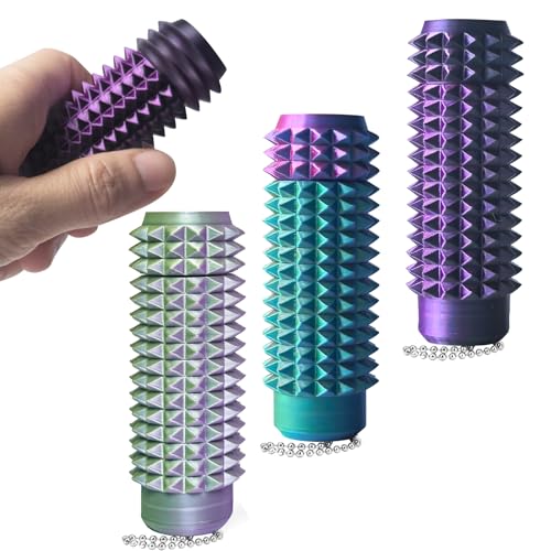 Fepucoy 3PC Little Ouchies Pain Stim Fidget, Extra Sharp Spiky Sensory Fidget for Adults, Help Relieve Stress, Anxiety, Tension | Functional Pocket Fidget for Office & Study (Multi-Material B)